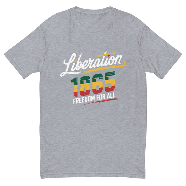 Juneteenth 1865 T-Shirt with Pride - Heather Grey - T-Shirt
