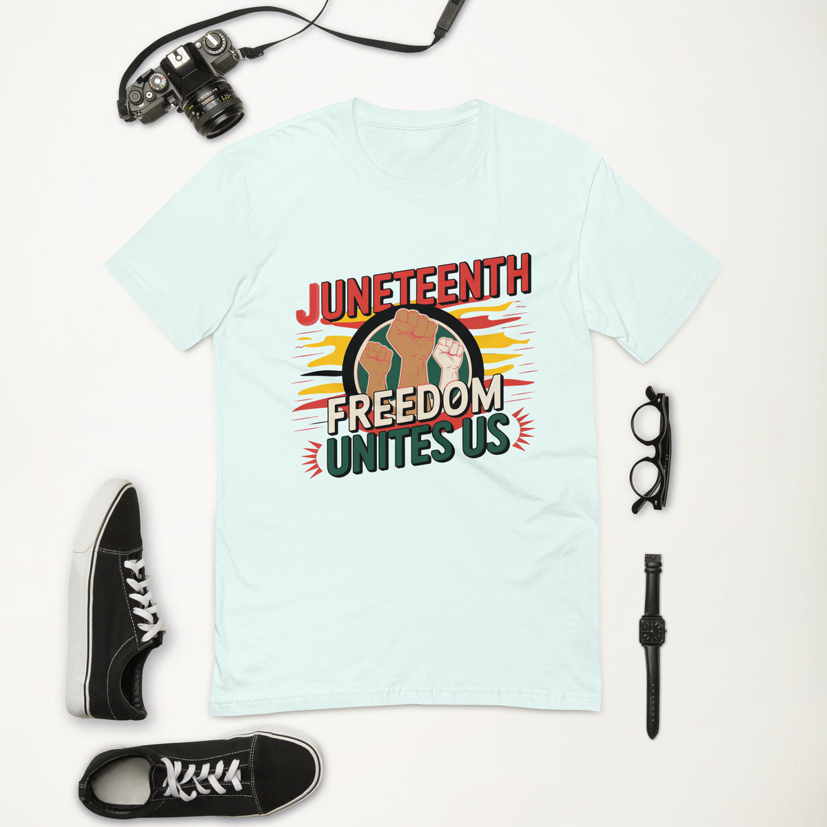 Freedom Unites Us Juneteenth Tee Gift - Light Blue - T-shirt