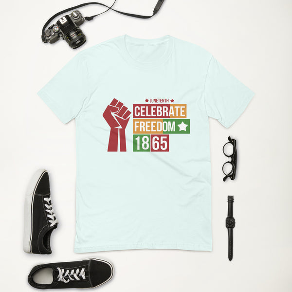 Celebrate Freedom 1865 Juneteenth Tee - Light Blue - T-shirt