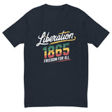 Juneteenth 1865 T-Shirt with Pride - Midnight Navy - T-Shirt
