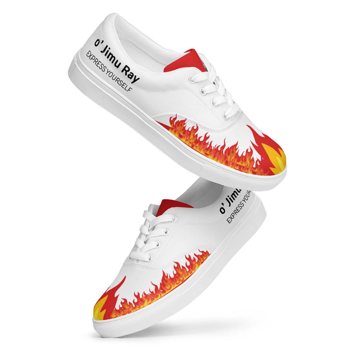 Flame On - Bold Lace-Up Sneakers - - shoes