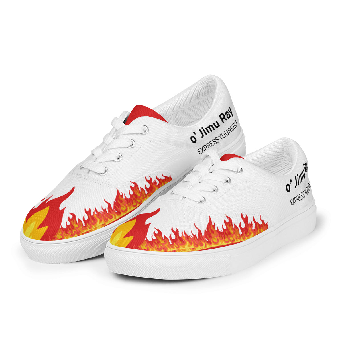 Flame On - Bold Lace-Up Sneakers - - shoes