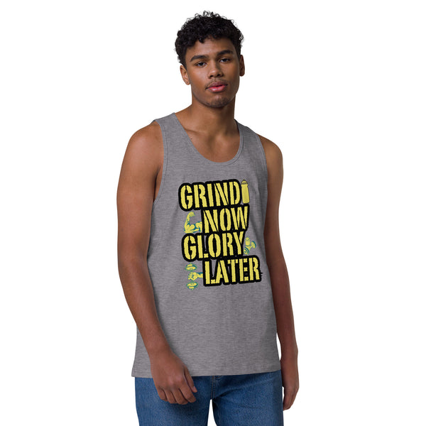 Earn Your Glory – Bold Gym Tank for the Dedicated - Athletic Heather - Tank Tops