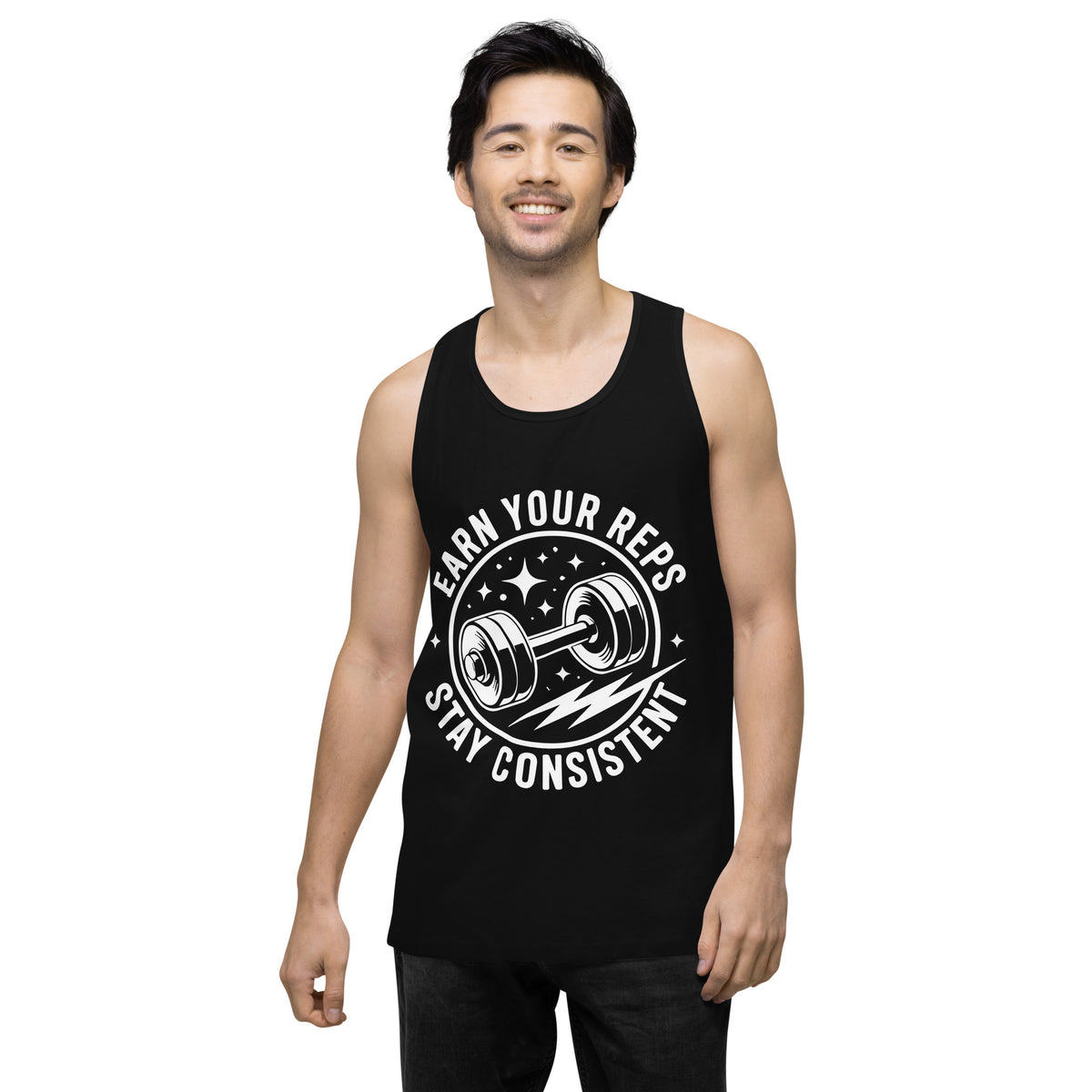 Earn Your Reps – Men’s Tank Top Gift for Consistency - - Tank Tops