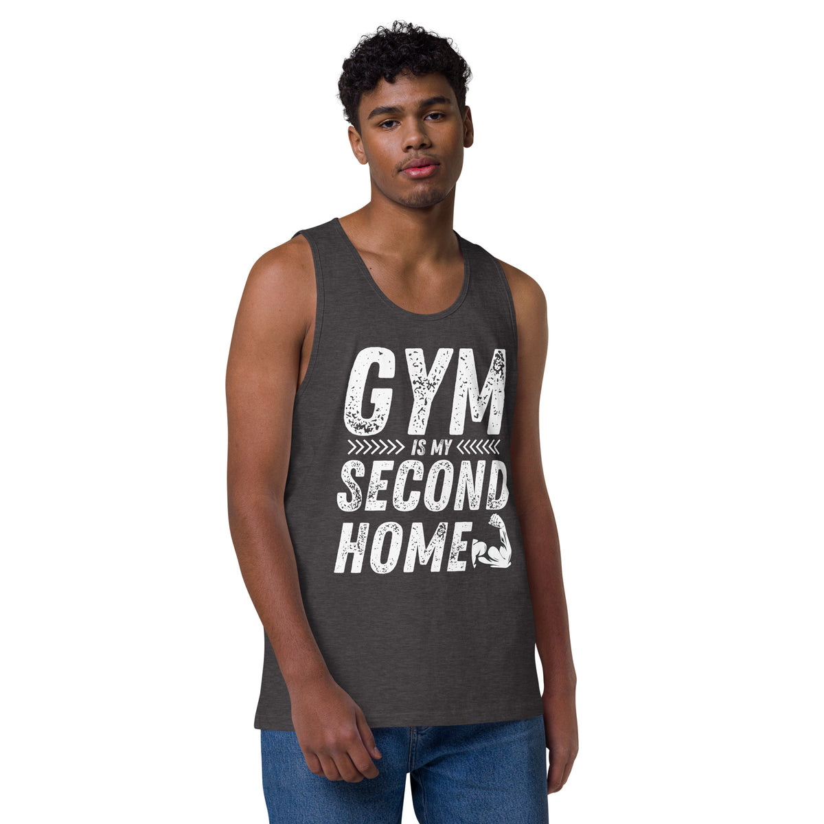 Wear Your Gym Pride - Bold Cotton Heritage Tank Top - Charcoal Heather - Tank Tops