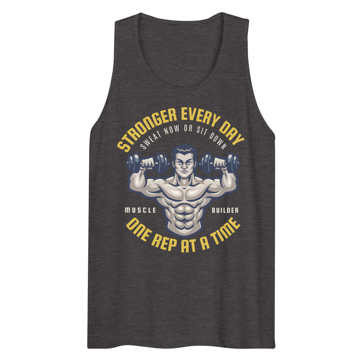 Sweat Now or Sit Down – Gym Enthusiast’s Essential Tank - Charcoal Heather - Tank Tops