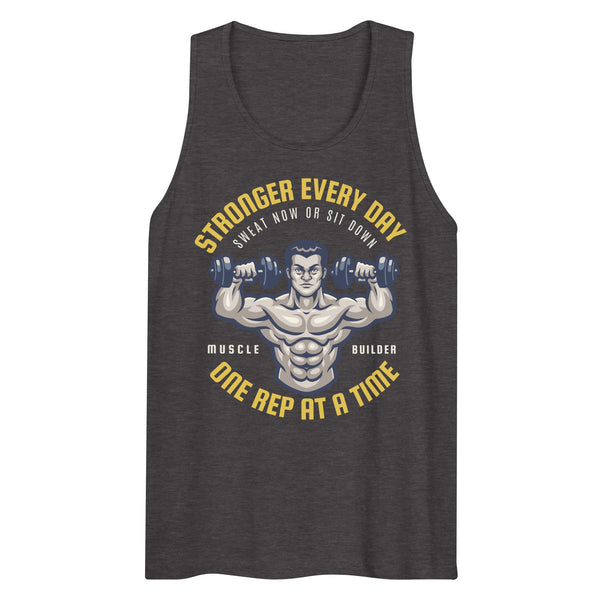 Sweat Now or Sit Down – Gym Enthusiast’s Essential Tank - Charcoal Heather - Tank Tops