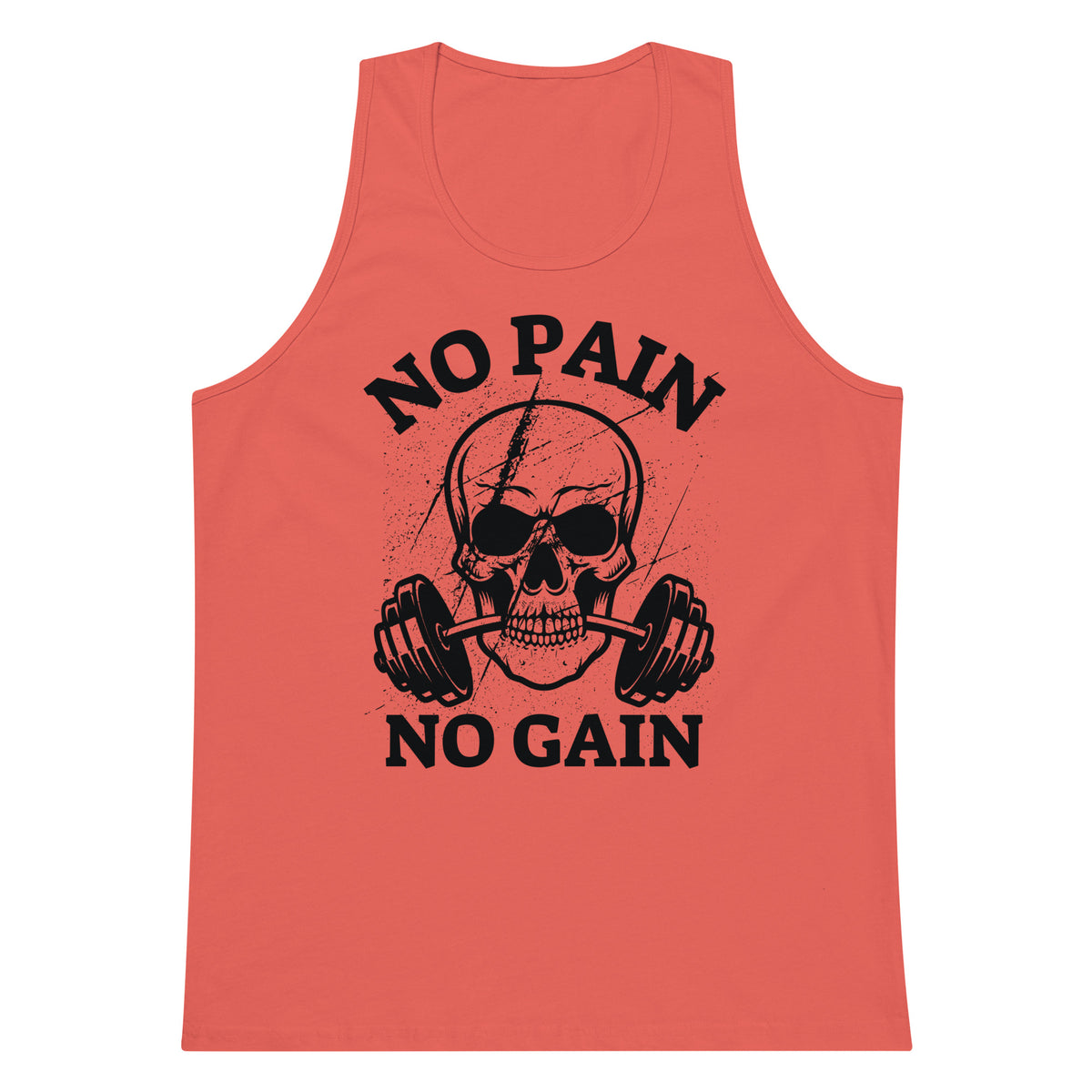 Embrace the Grind – No Pain No Gain Skull Tank - - Tank Tops