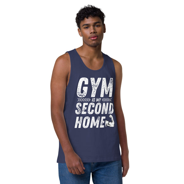 Wear Your Gym Pride - Bold Cotton Heritage Tank Top - Harbor Blue - Tank Tops