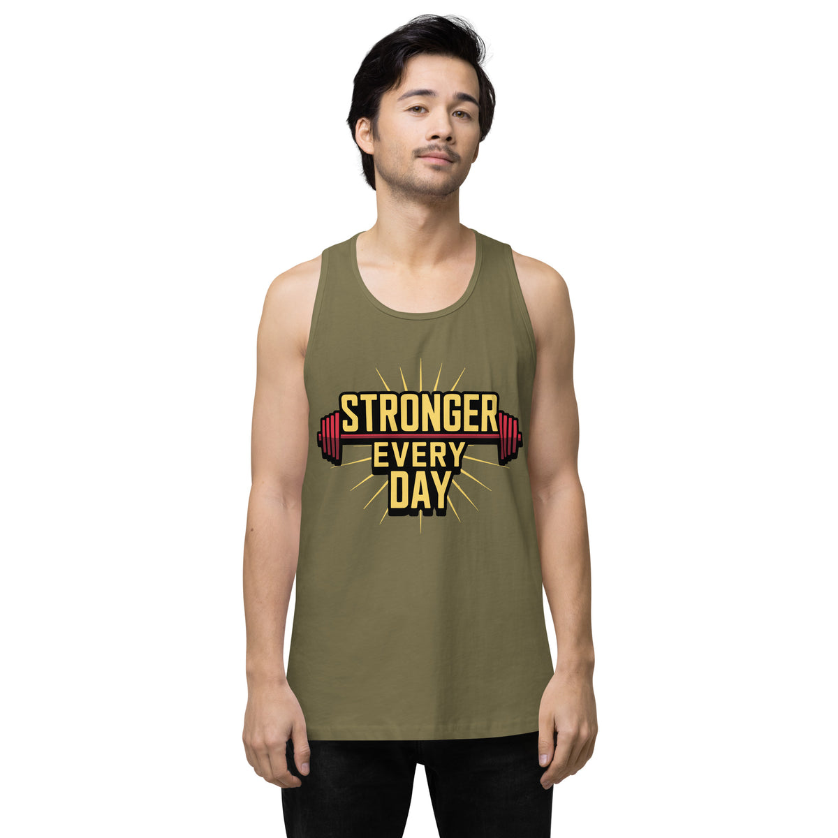 Men’s Gym Tank Top for Strength Gifts - Military Green - Tank Tops