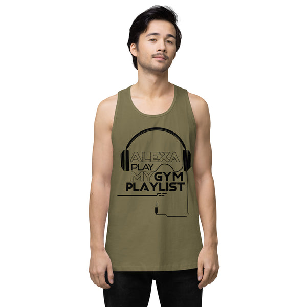 Train Like a Beast Gym Tank for Him - Military Green - Tank Tops