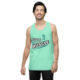 Hustle Hard, Muscle Up - A Gym Lover’s Essential - Mint - Tank Tops