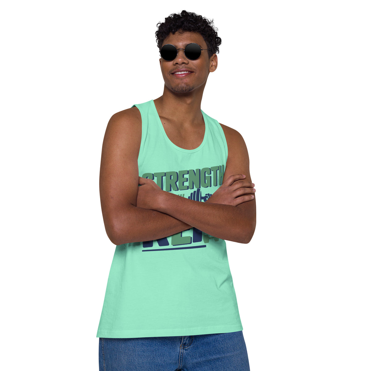 Lift, Repeat, Conquer – Motivational Gym Tank Top - Mint - Tank Tops