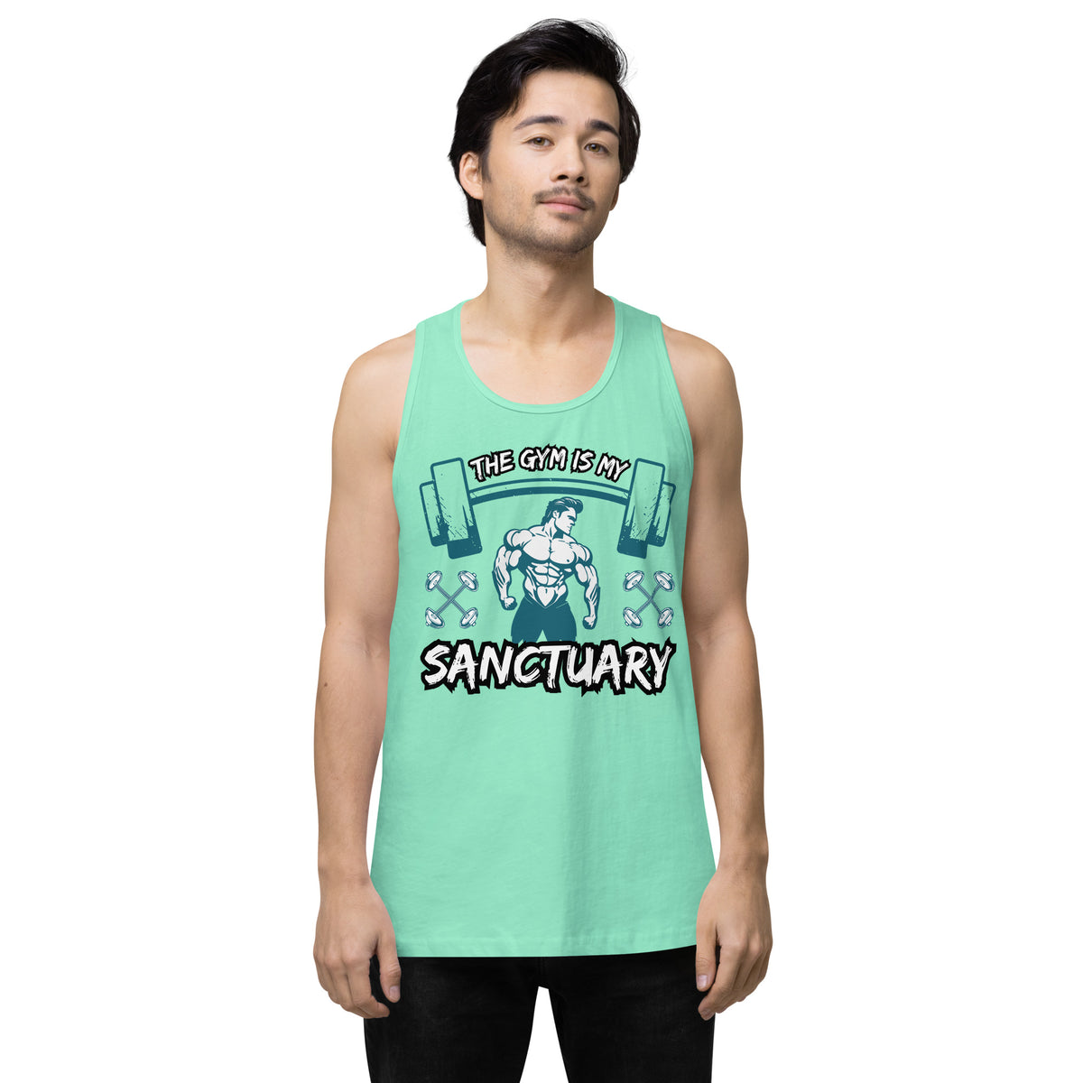 The Gym Is My Sanctuary – Empower Your Fitness Journey - Mint - Tank Tops