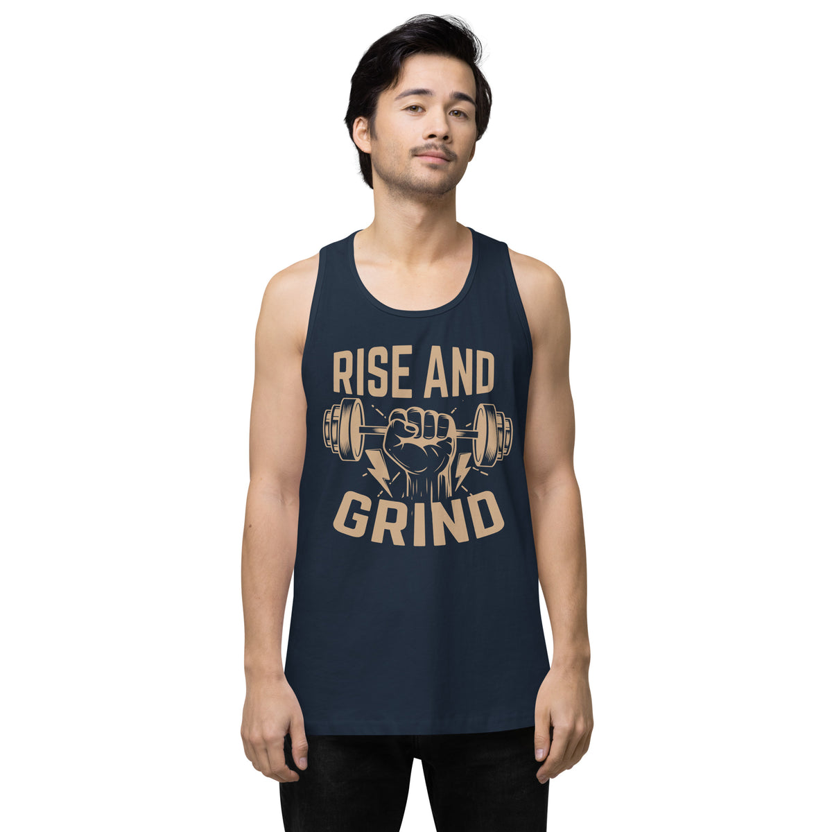 Fuel Your Fitness Journey – Motivational Gym Tank - Navy - Tank Tops