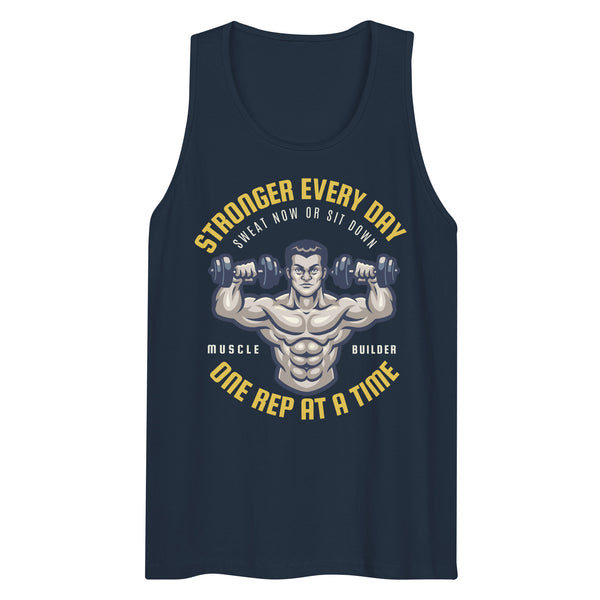 Sweat Now or Sit Down – Gym Enthusiast’s Essential Tank - Navy - Tank Tops