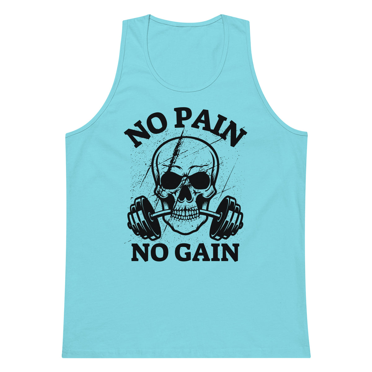 Embrace the Grind – No Pain No Gain Skull Tank - - Tank Tops