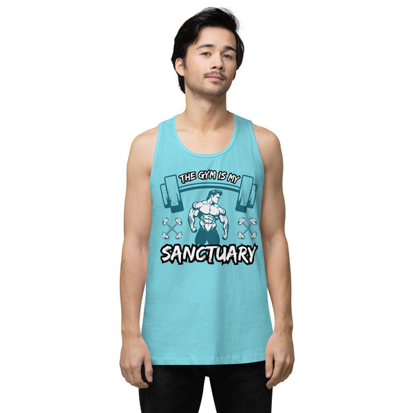 The Gym Is My Sanctuary – Empower Your Fitness Journey - Pacific Blue - Tank Tops