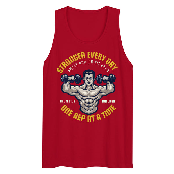 Sweat Now or Sit Down – Gym Enthusiast’s Essential Tank - Red - Tank Tops