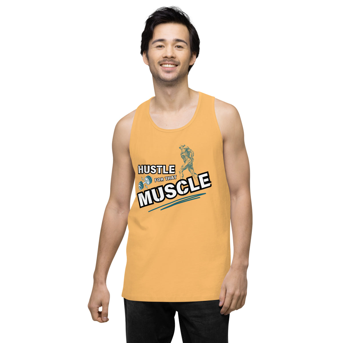 Hustle Hard, Muscle Up - A Gym Lover’s Essential - Squash - Tank Tops