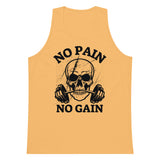 Embrace the Grind – No Pain No Gain Skull Tank - - Tank Tops