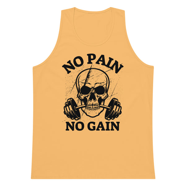 Embrace the Grind – No Pain No Gain Skull Tank - - Tank Tops