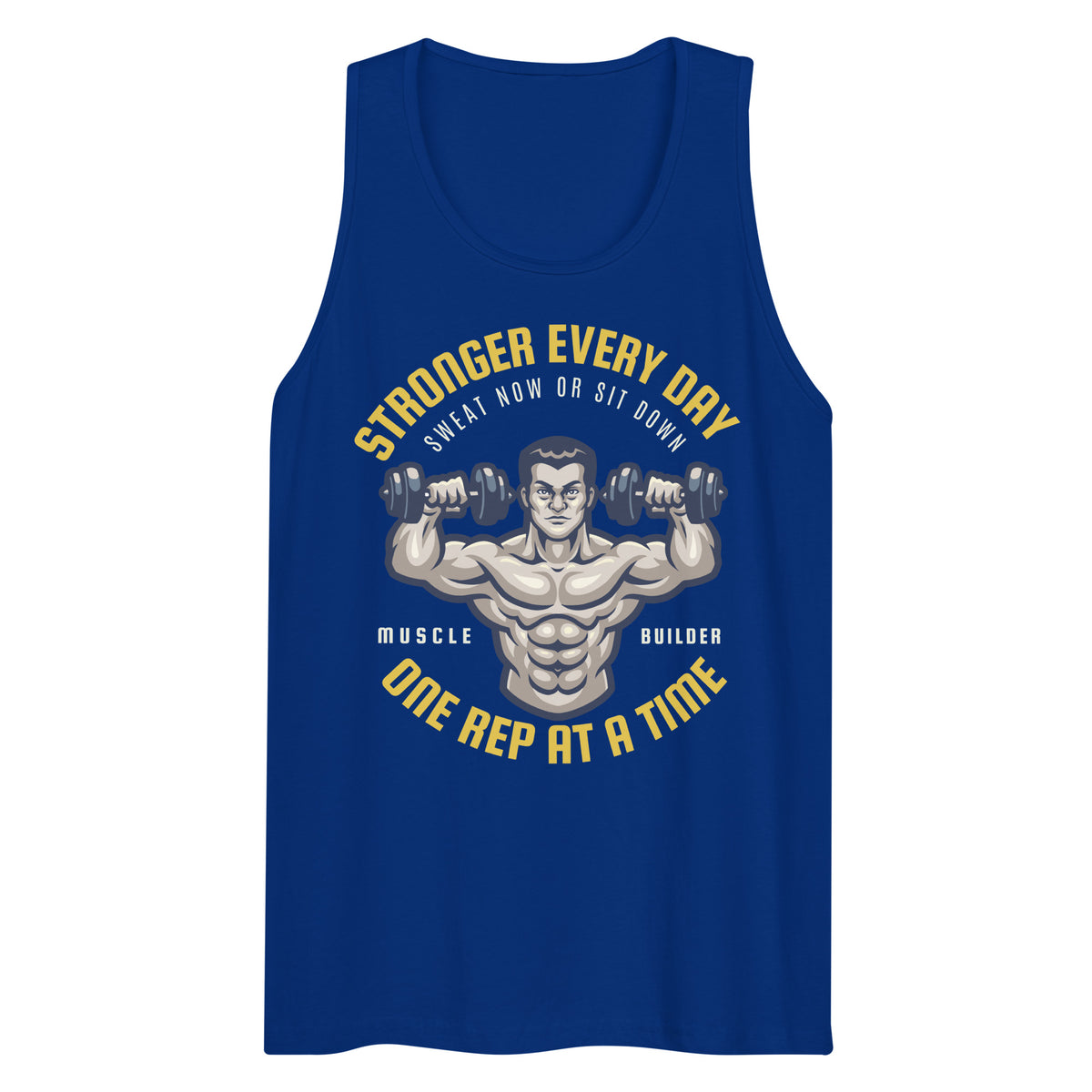 Sweat Now or Sit Down – Gym Enthusiast’s Essential Tank - Team Royal - Tank Tops