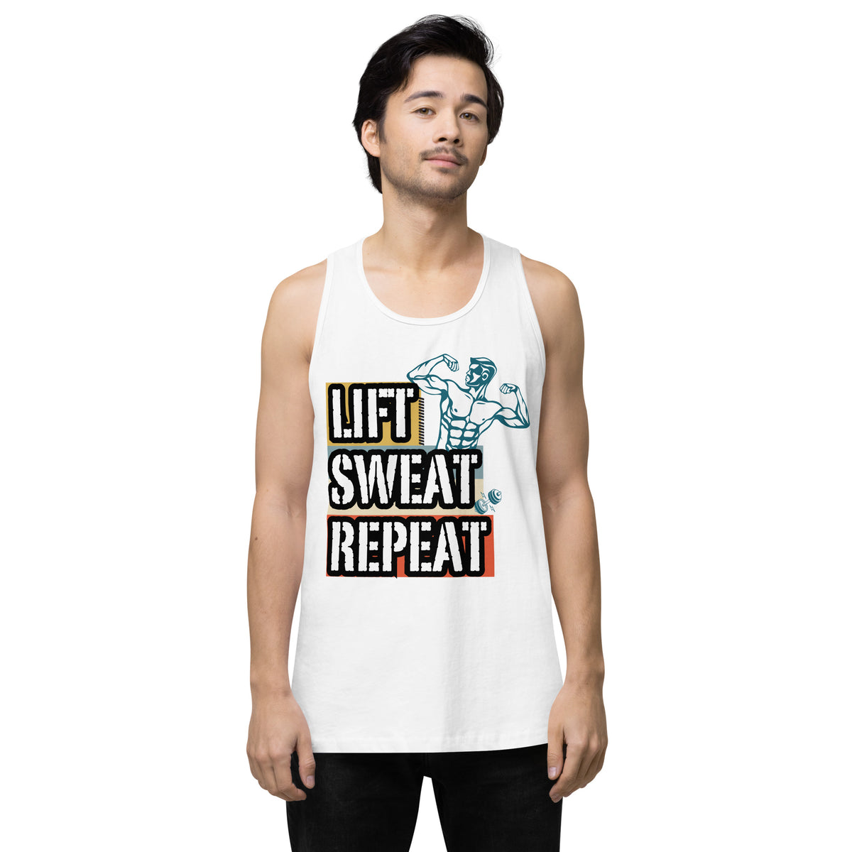 Lift Sweat Repeat - Unleash Your Inner Strength - White - Tank Tops