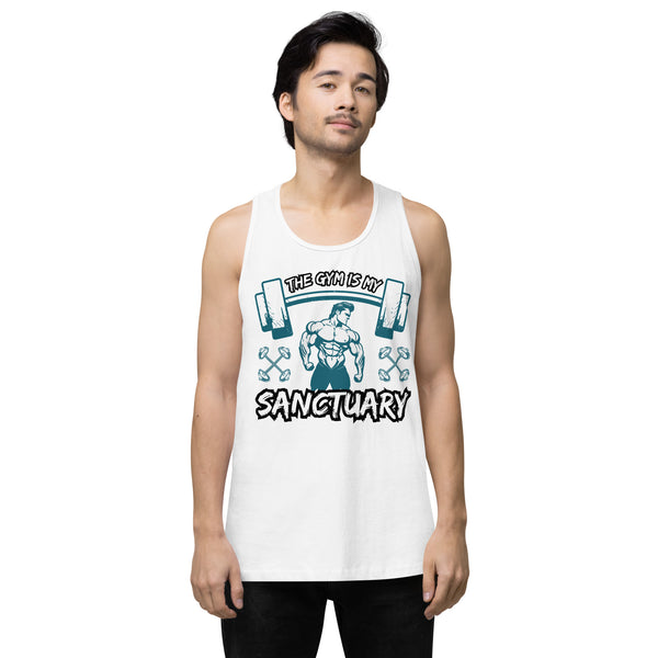 The Gym Is My Sanctuary – Empower Your Fitness Journey - White - Tank Tops