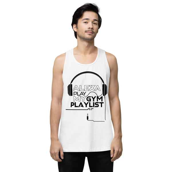 Train Like a Beast Gym Tank for Him - White - Tank Tops
