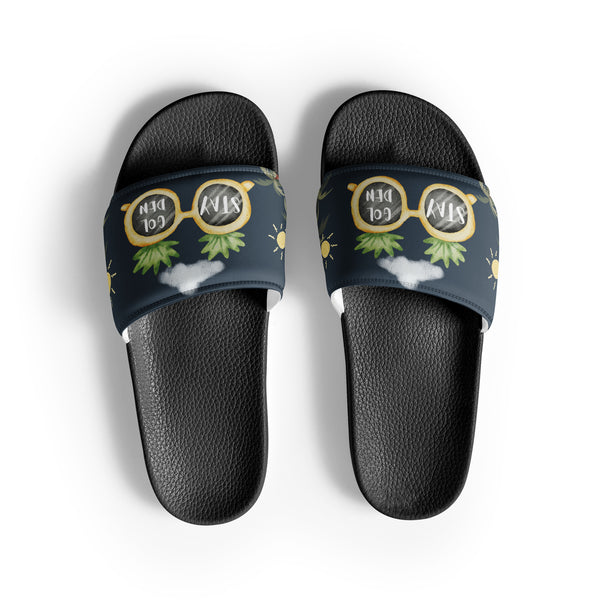 Stay Golden Pineapple Slides – For Your Brightest Bond - Black - Slides