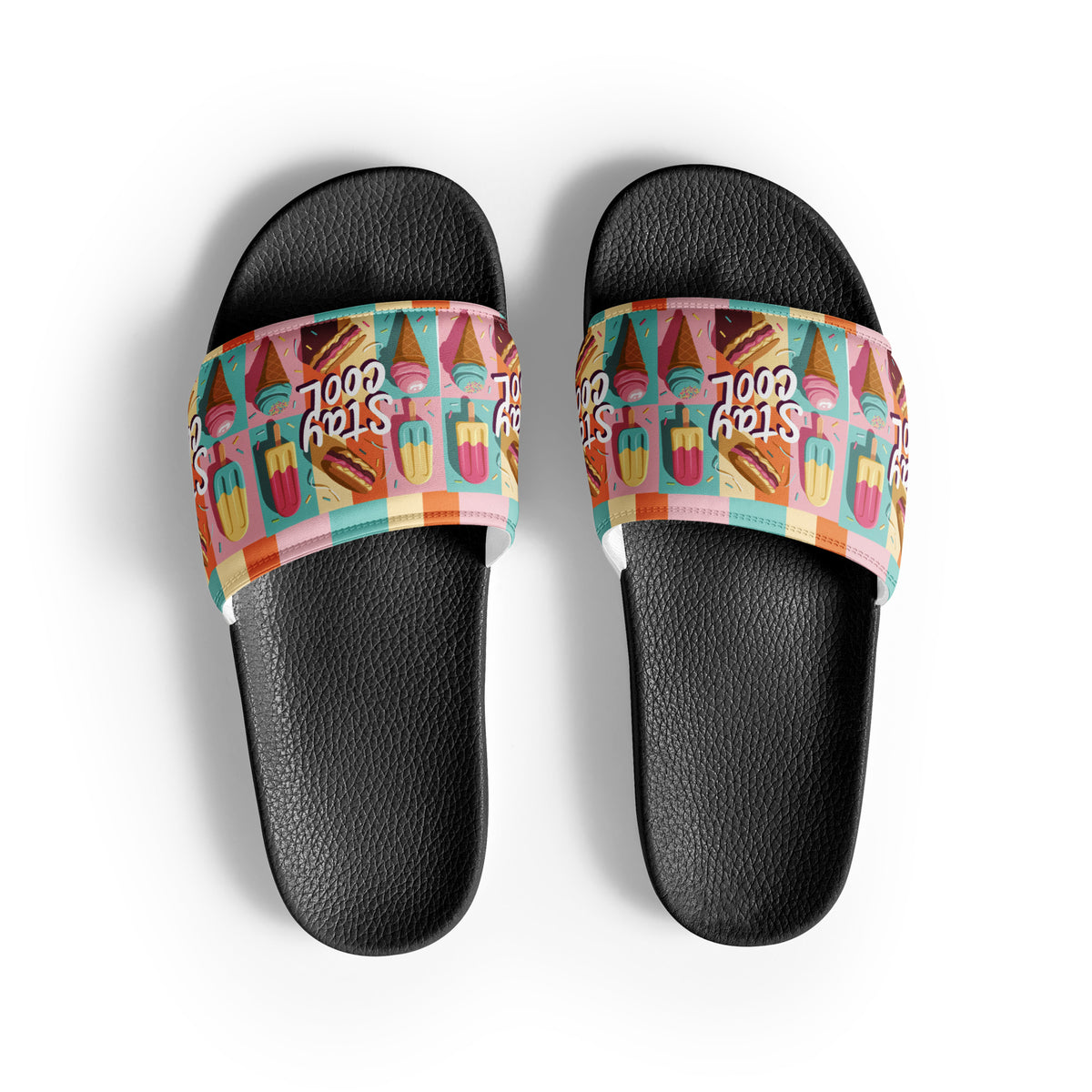 Gift for Him – “Stay Cool” Men’s Slides - Black - Slides