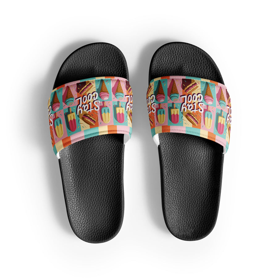 Gift for Him – “Stay Cool” Men’s Slides - Black - Slides