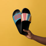 Gift for Him – “Retro Kindness” Men’s Slides - Black - Slides