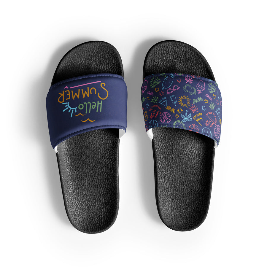 Hello Summer – Best Friend Slides for Sunny Vibes - Black - Slides