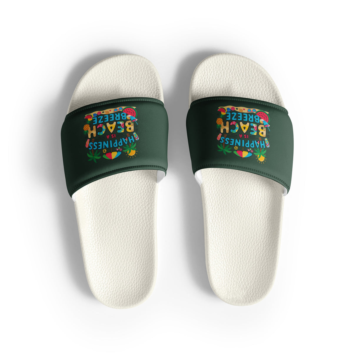 Summer Vibes Slides – Best Friend Gift for Him - White - Slides