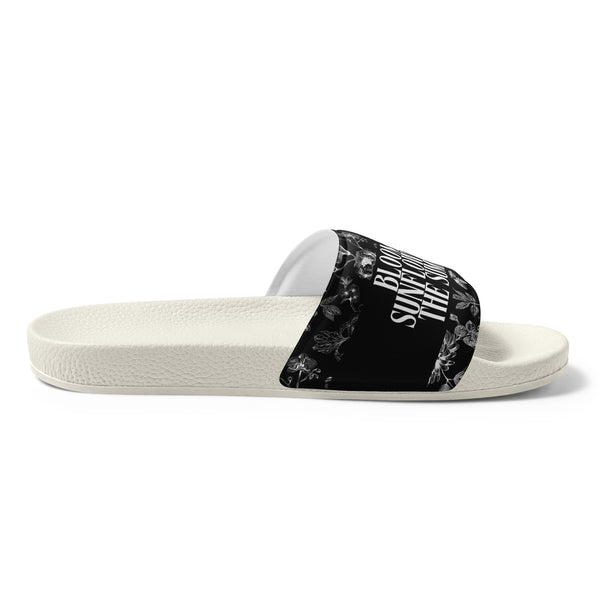 Gift for Him – “Bloom in Black” Men’s Slides - - Slides