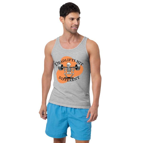 Deadlifts Hit Different Tank for Gym Lovers - Athletic Heather - Tank Tops