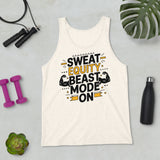 Beast Mode Men’s Tank Top for Gym Lovers - Oatmeal Triblend - Tank Tops