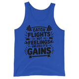 Premium Gym Lover Tank Top – Bold Gains Over Feelings - True Royal - Tank Tops