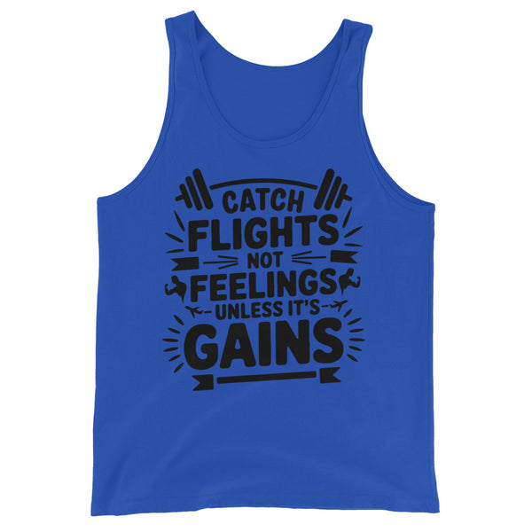 Premium Gym Lover Tank Top – Bold Gains Over Feelings - True Royal - Tank Tops