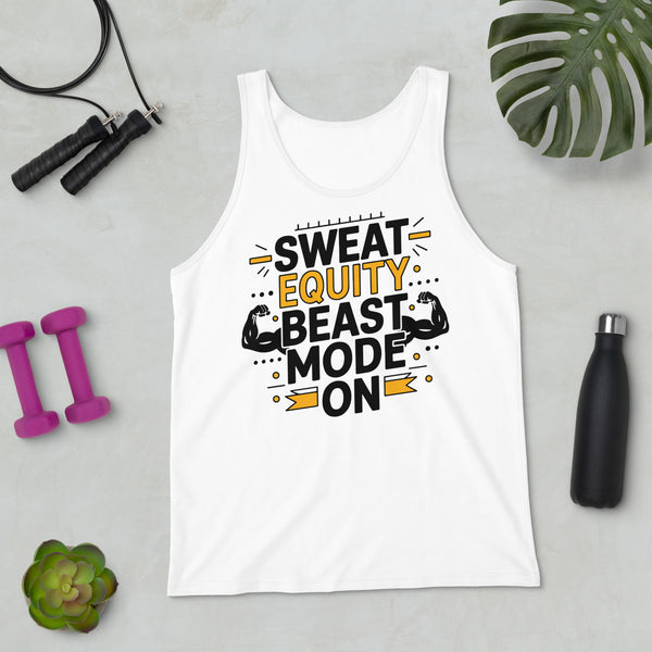 Beast Mode Men’s Tank Top for Gym Lovers - White - Tank Tops