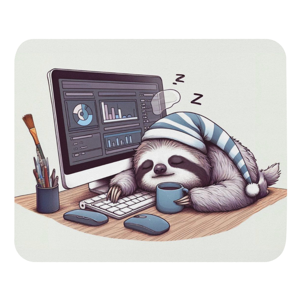 Sloth Mode - The Perfect Balance of Work and Rest - - Mouse Pads