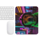 Futuristic Companion - Neon Dog Mission Mouse Pad - - Mouse Pads