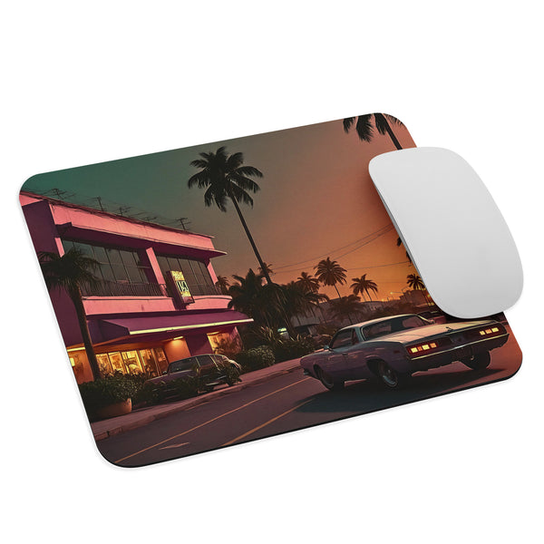 Cruise Through Time - A Retro Cityscape Mouse Pad - Default Title - Mouse Pads