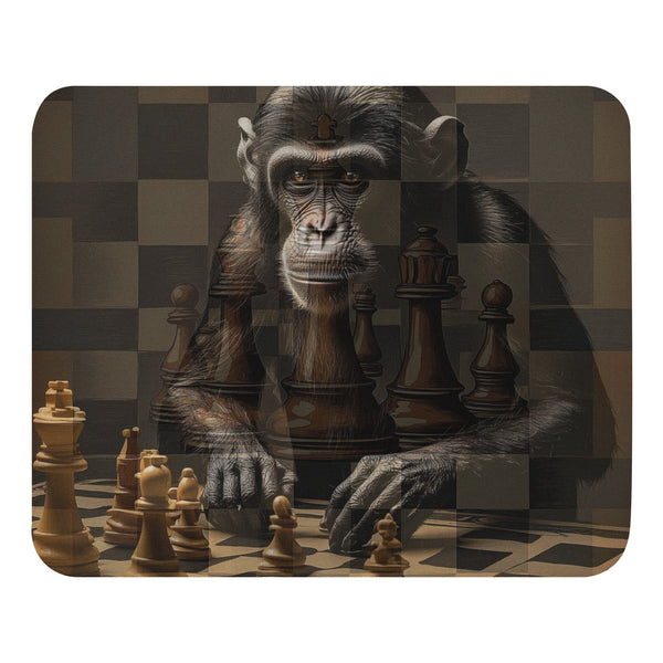 Cerebral Play - Chimpanzee Chess Challenge Mouse Pad - - Mouse Pads