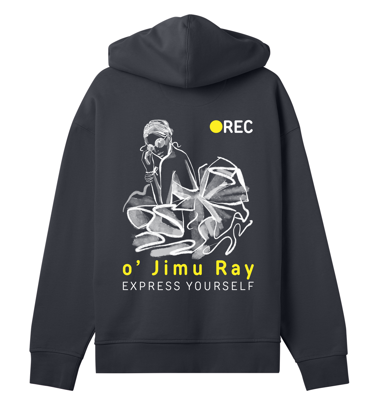 Expressive Elegance - Oversized Comfort - Off black women - Hoodies