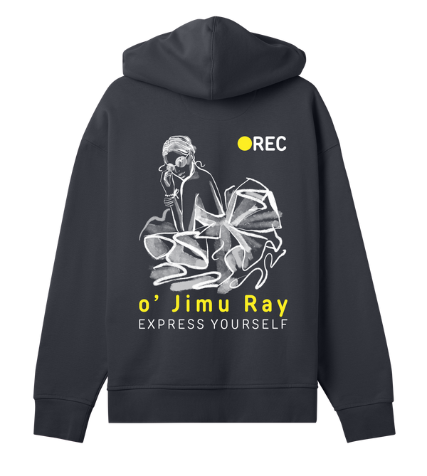 Expressive Elegance - Oversized Comfort - Off black women - Hoodies