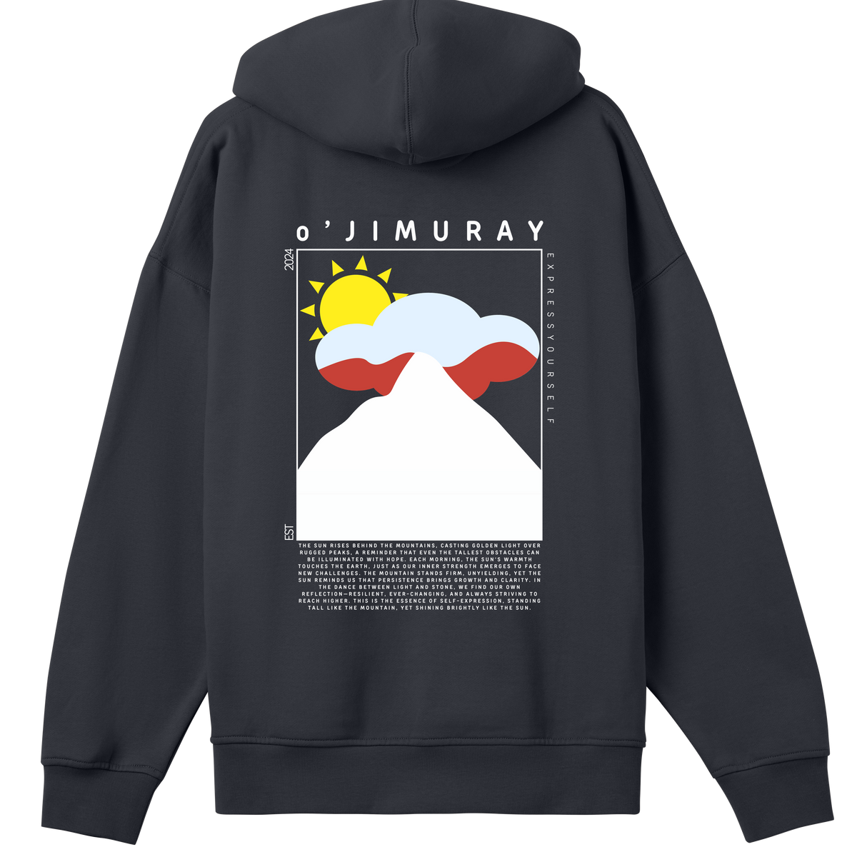 Sun & Cloud Boxy Hoodie - - Hoodies