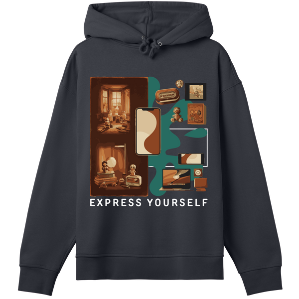 Nostalgic Chic - Tech-Inspired Hoodie - Off black women - Hoodies